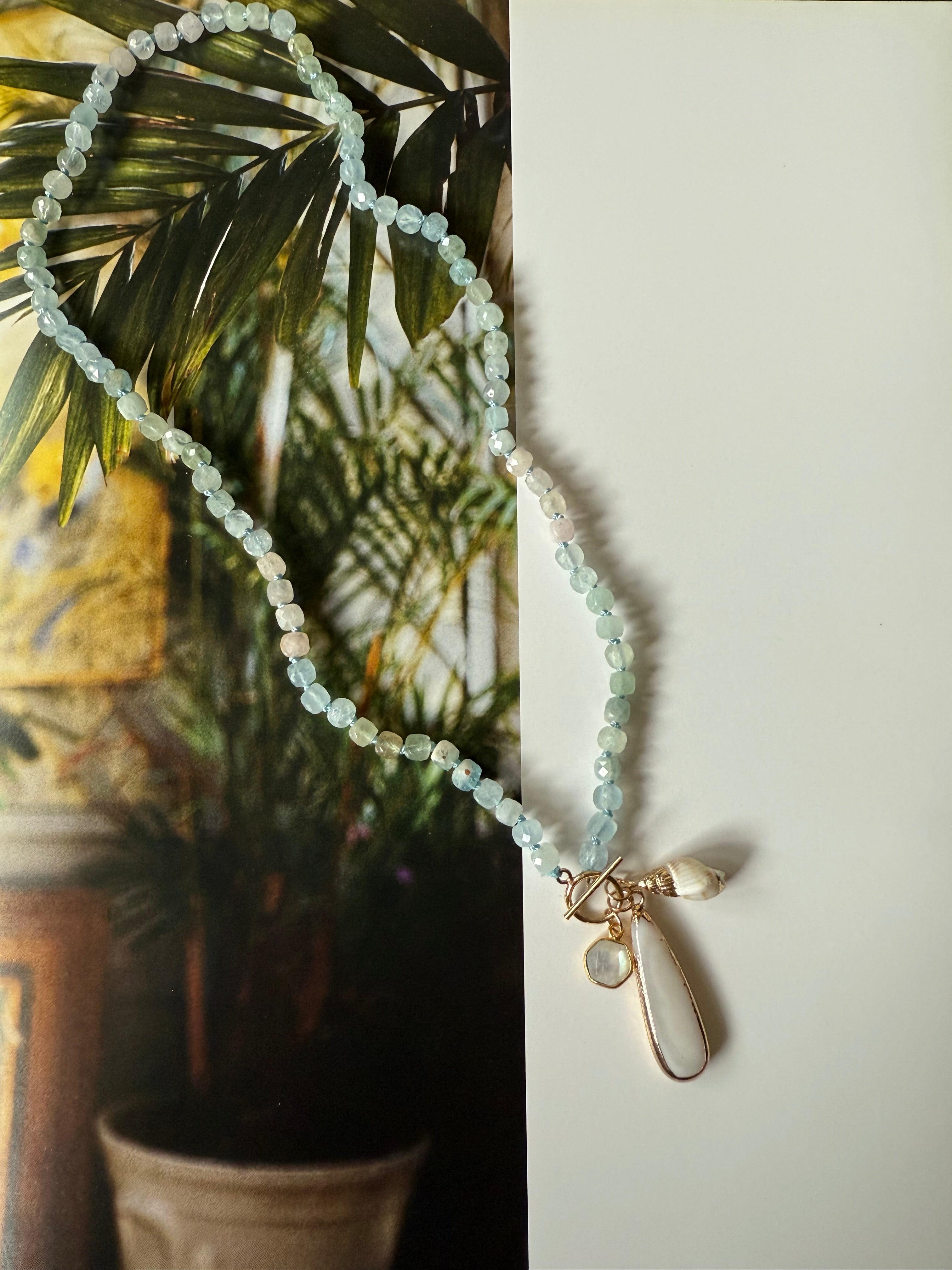Hand Knotted Aquamarine Necklace