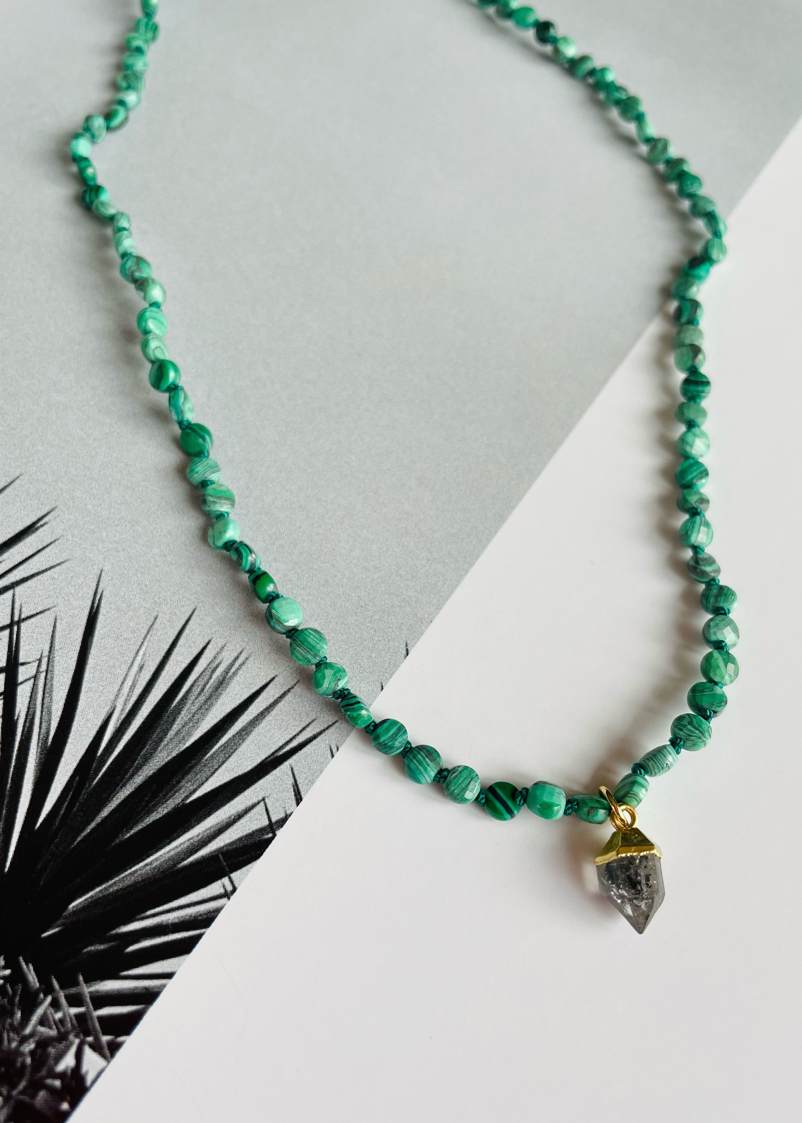 Hand Knotted Malachite Necklace