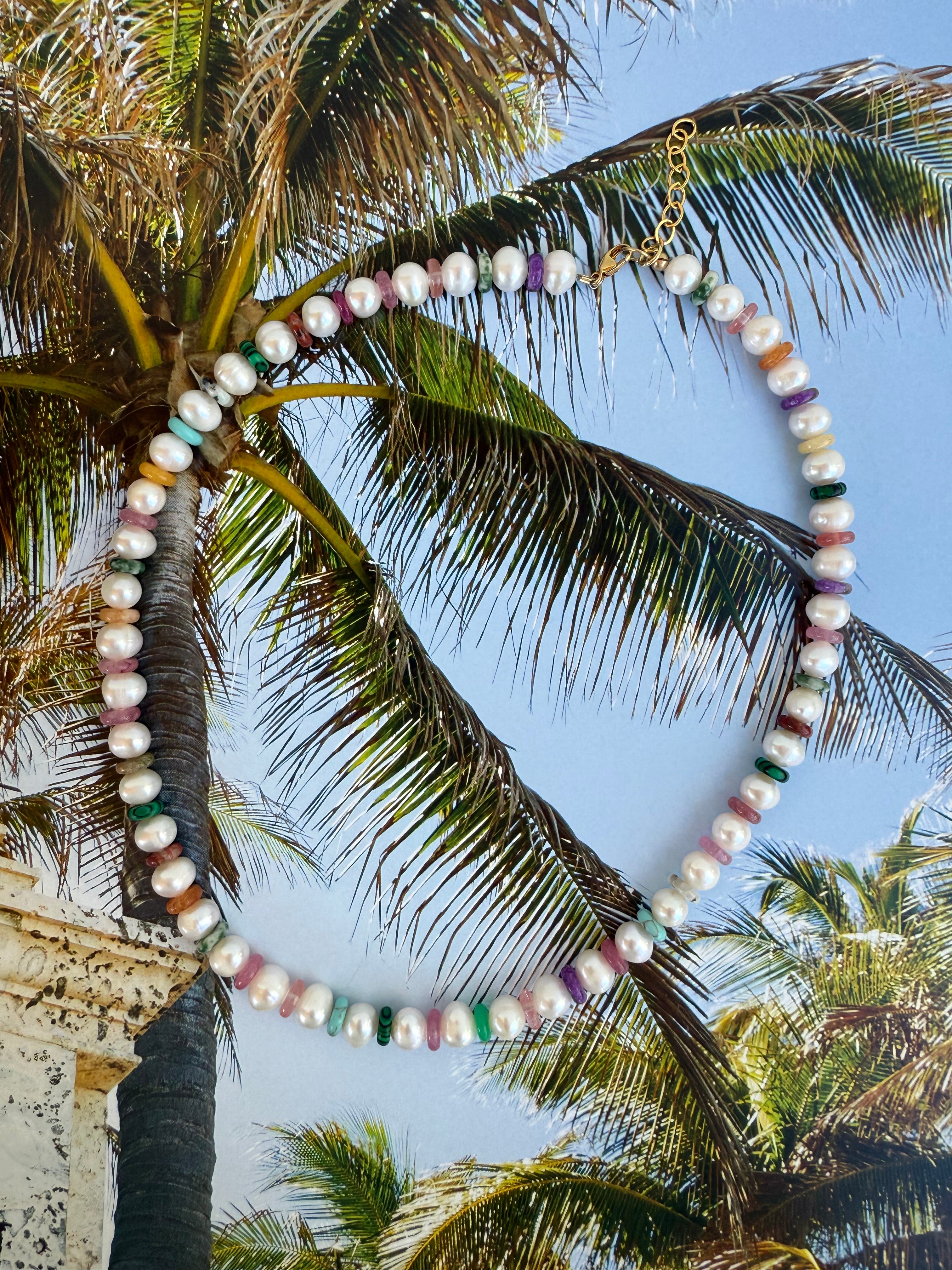 Pearl and Mixed Stone Necklace