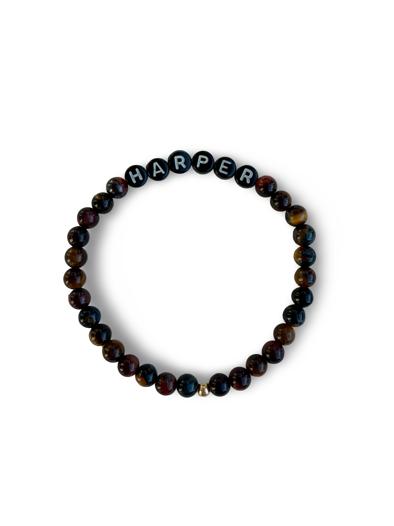 Red Tiger's Eye Alphabet Bracelet
